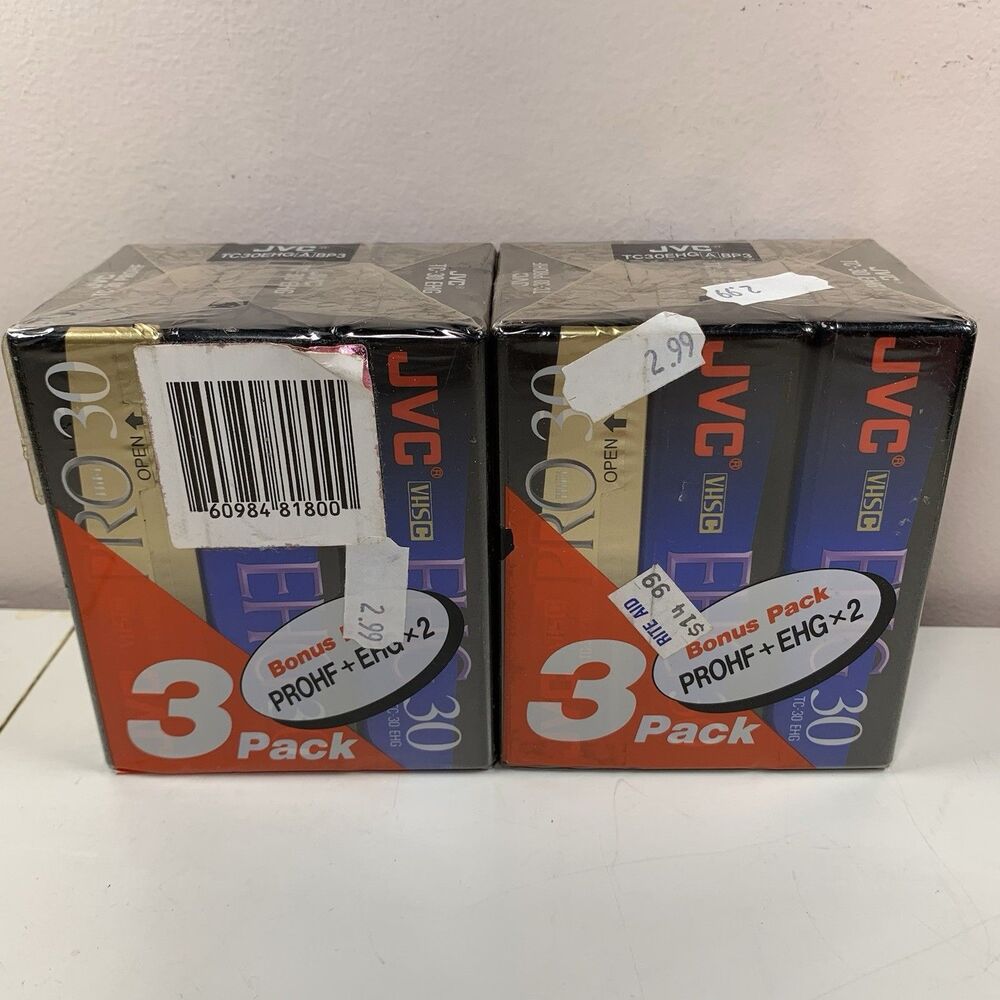 JVC VHS-C TC-30 Compact VHS Two 3-Packs 30 min Hi-Fi (PROHF + EHG x2) New